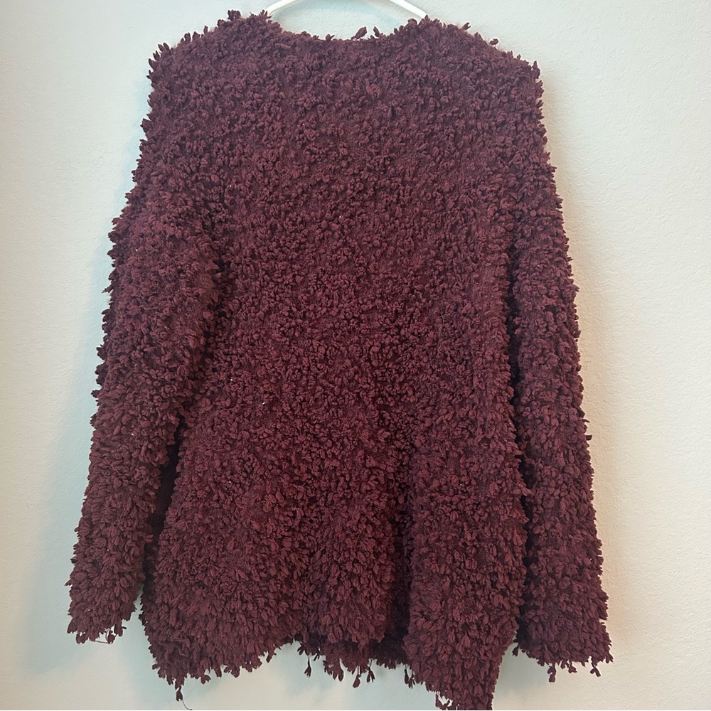 Listicle Burgundy Textured Women's Cardigan - Picture 5 of 6
